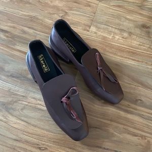 Leather burgundy loafers